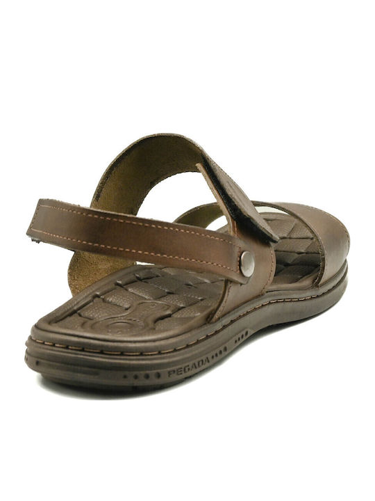 Leather Men's Sandals in Brown Colour