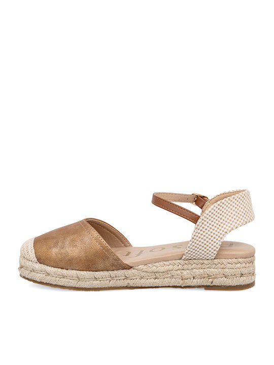 Anatomische Damenplattformen in Stil Espadrilles Goldene