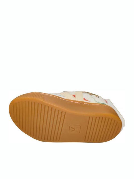 Kids Sneakers with Hoop & Loop Closure Beige