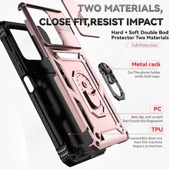 Forcell Xiaomi Poco Back Cover Plastic / Tempered Glass Rose Gold (Xiaomi Poco C65, Xiaomi Redmi 13C 4G)