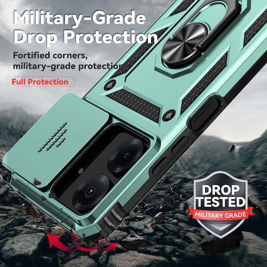 Forcell Xiaomi Poco Back Cover Plastic / Tempered Glass Green (Xiaomi Poco C65, Xiaomi Redmi 13C 4G/5G)