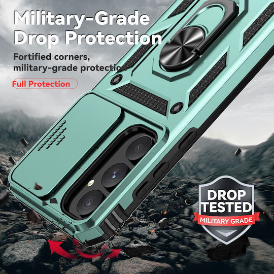 Forcell Back Cover Plastic / Tempered Glass Green (Galaxy A55Oppo A55 5G)