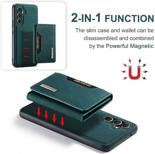 DG.MING Wallet Δερματίνης / Tempered Glass Πράσινο (Galaxy A35)