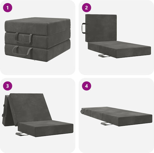 vidaXL Samt Dekorativer Kissenbezug Grau 63x90cm