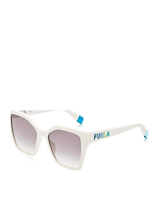 Furla Herren Sonnenbrille mit Weiß Kunststoff Gestell und Schwarz Verlaufsfarbe Linse