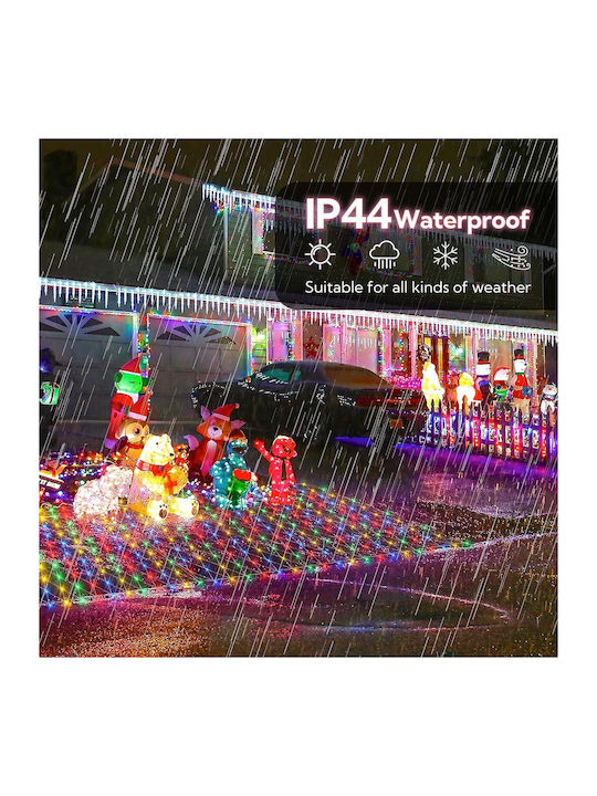 Led Garden Light Net Curtain Waterproof 8 Modes 200x200 Cm