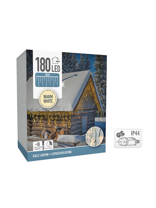 180 Lichterketten LED 6m. x 52cm Warmes Weiß Typ Vorhang 1Stück