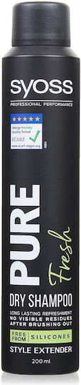 Syoss Pure Fresh Ξηρό Σαμπουάν Όγκου & Λάμψης για Ξηρά Μαλλιά Μαλλιά 200ml