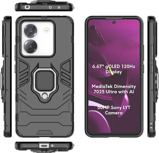Forcell Back Cover Plastic / Tempered Glass Black (Poco M7 Pro)
