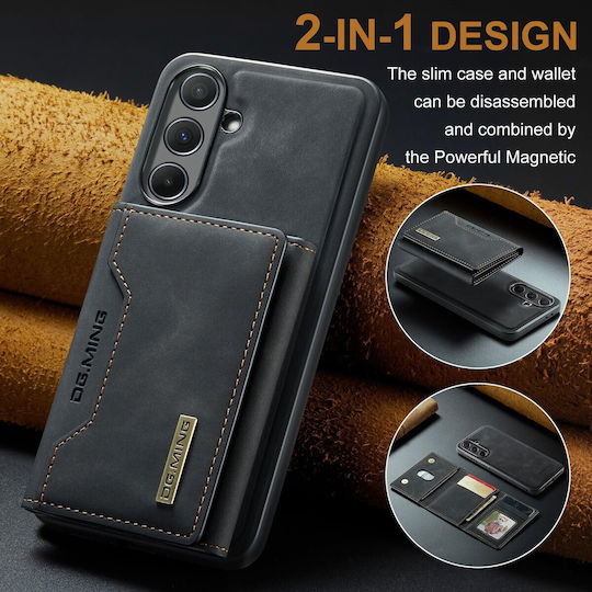DG.MING Wallet Δερματίνης / Tempered Glass Μαύρο (Galaxy A35)