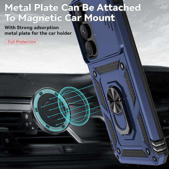 Forcell Back Cover Plastic / Tempered Glass Blue (Galaxy A55Oppo A55 5G)