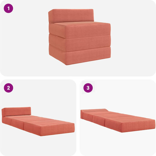 Armchair Bed Orange 70x60x63cm