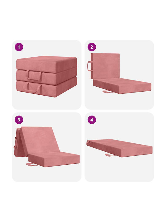 vidaXL Velvet Pink Decorative Pillow Case 63x75cm