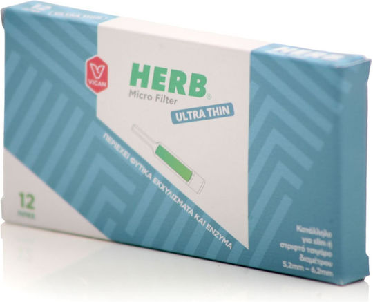 Vican Zigarettenpfeifen HERB Micro Filter Ultra Dünn 6,2 mm Grüne 12 Stück