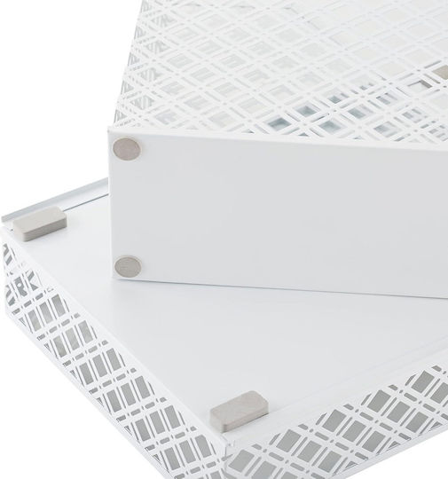 Desk Organizer Set 4 Pieces Office Document Holder Metal White
