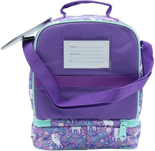 Must Team School Insulated Snack Bag 7L Purple Unicorns 22x16x28cm