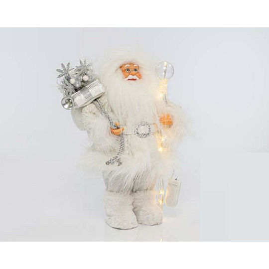 Illuminated Santa Claus Battery White 30cm
