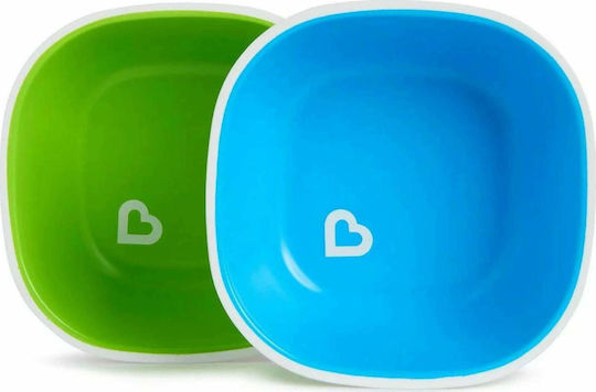 Munchkin Toddler Food Bowl Splash Plastic Green 2 Pieces