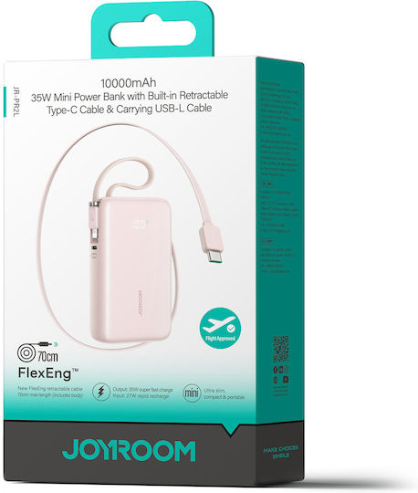 Joyroom JR-PR2L Външна Батерия 10000mAh 35W Power Delivery Розова