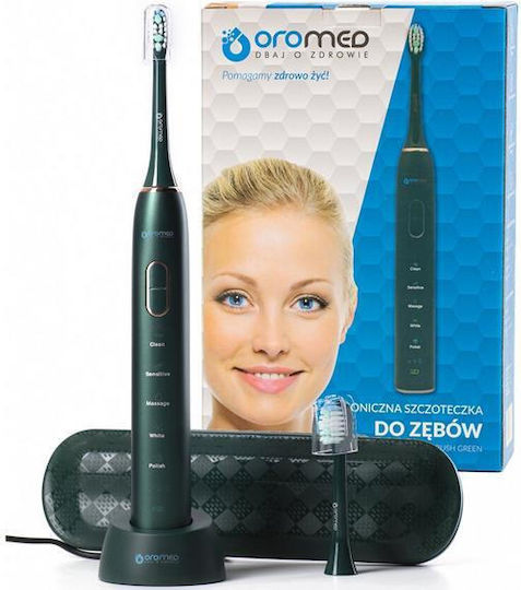 Oromed Oro-Brush Periuță de dinți electrică cu Husă de Călătorie Verde