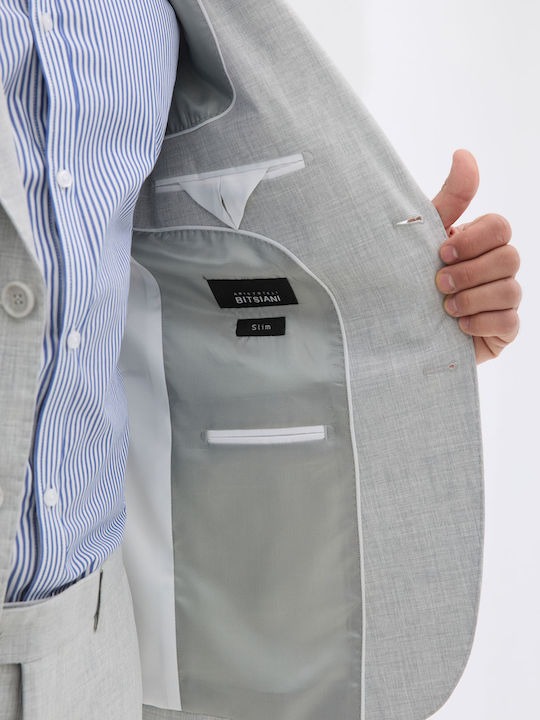 Men’s Suit Jacket with Slim Fit Light Gray