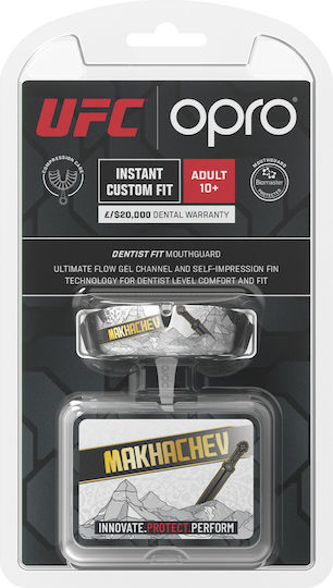 Mouthguard Opro Instant Custom Fit Mouthguard UFC Fighter Makhachev Black Grey White Gold