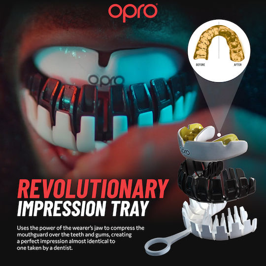 Επίσημη Μασέλα Opro Instant Custom Fit Mouthguard Ufc Fighter Topuria Black Red Gold