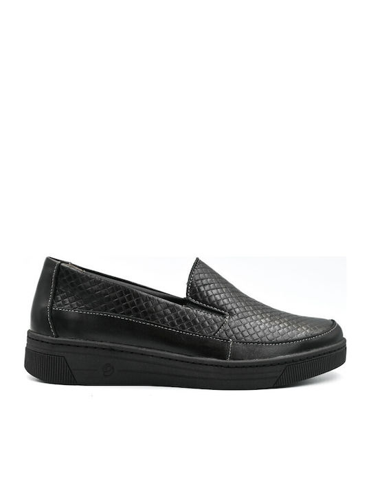 Ανατομικά Γυναικεία Slip-On Δερμάτινα Γκρι