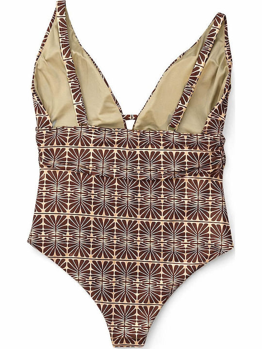 One Piece Swimsuit for Large Bust Brown
