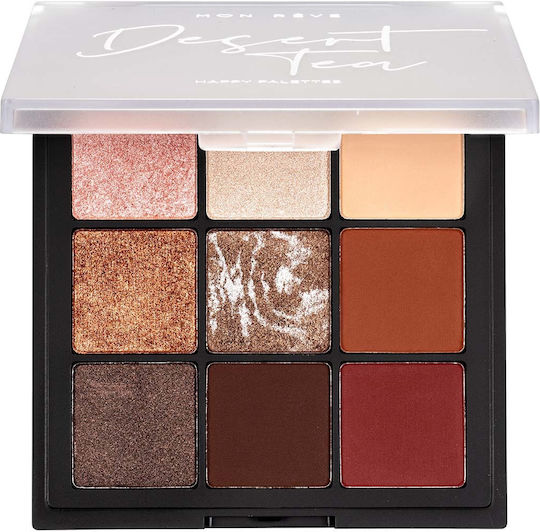 Mon Reve Happy Palettes Palette with Eye Shadows in Pressed Powder Form 15gr