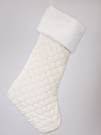 Christmas Decorative Fabric White Socks L49xW27xH16cm