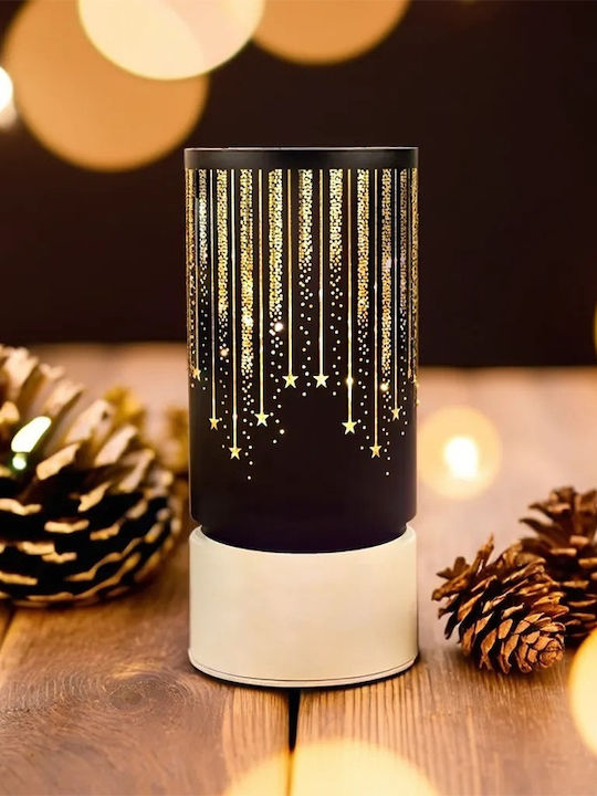 Forever Christmas Glass Black Battery Lantern 20x9cm