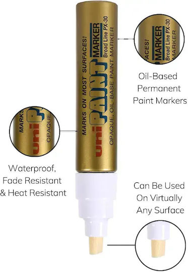 Uni Paint Marker Px-30 Broad 8 Mm Gold 4902778917404