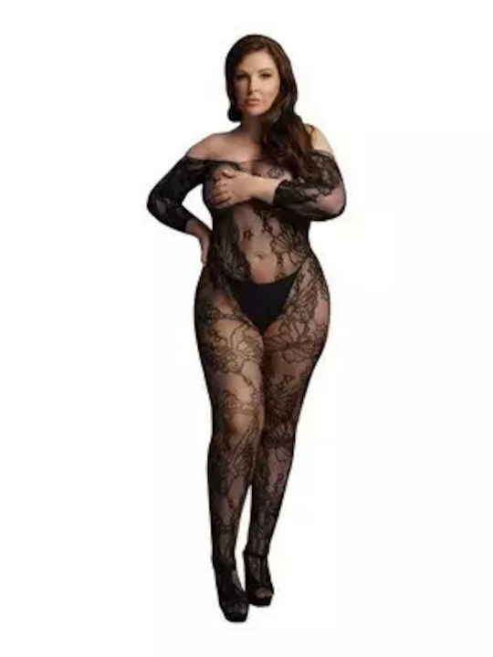 Desire Lace Bodystocking Offener Schritt Plusgröße