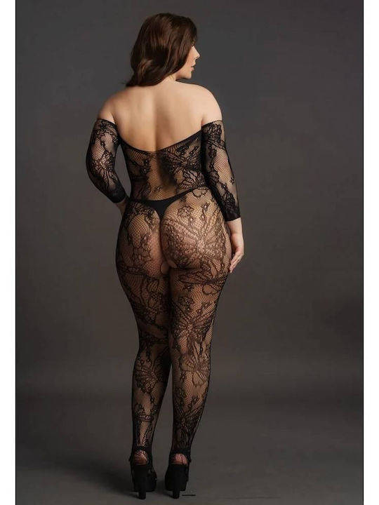 Desire Lace Bodystocking Offener Schritt Plusgröße