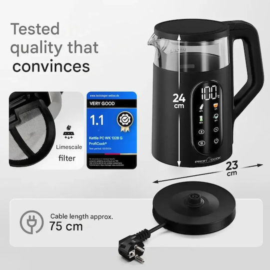 Profi Cook Fierbător de Apă 1.7l 2200W Negru