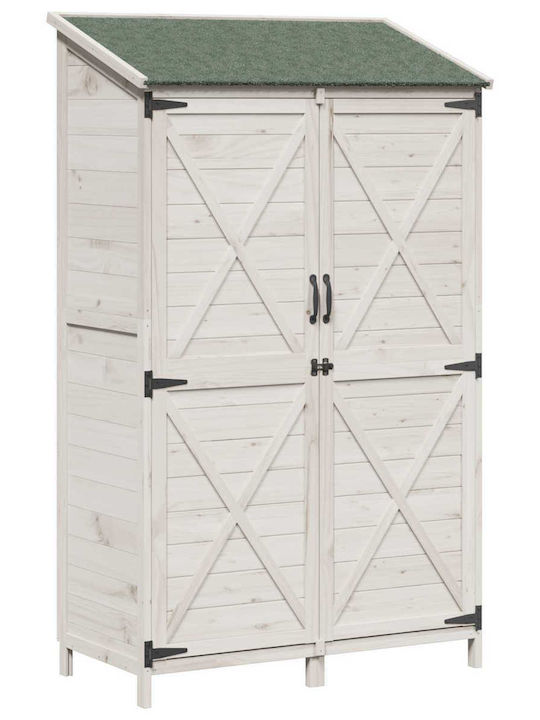 Wooden Garden Shed White M1.06xW0.56xH1.765m