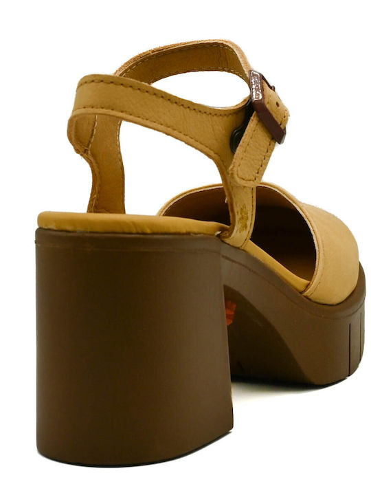 Sandale Elegante Damă Anatomice Galbene Din Piele