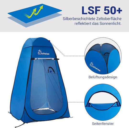 WolfWise Сцена Camping Pop Up Тоалетна Синя 61x4.3см