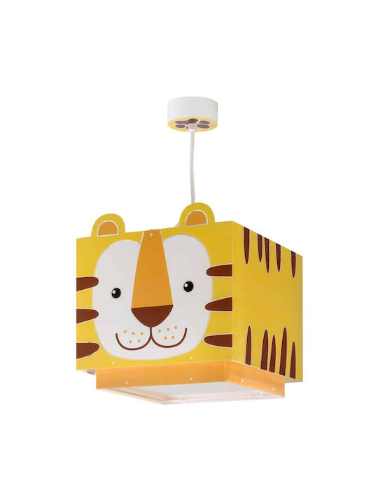 Ango Little Tiger Einfaches Licht Kinderzimmer-Deckenleuchte Krempel aus Kunststoff 23W mit Lampensockelgröße E27 Orange 24x24cm
