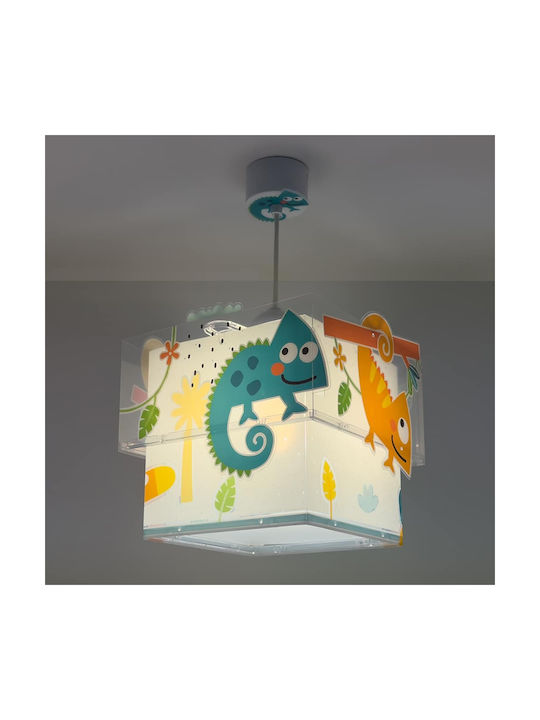 Ango Happy Jungle Single-Light Kids Ceiling Light Hanging Made of Plastic 15W with E27 Base Light Blue 24x24cm