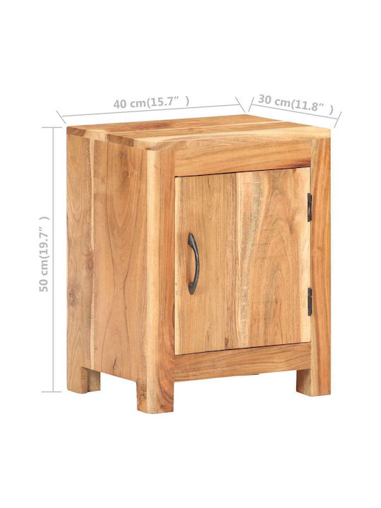 Κομοδίνο από Μασίφ Ξύλο Μπεζ 40x30x50cm