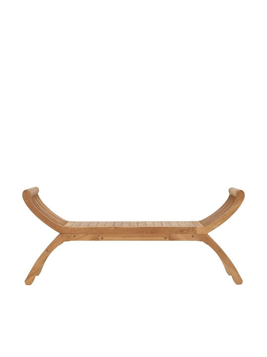 Bancă Solidă De Exterior Din Lemn Cu Perne 126x35x55cm