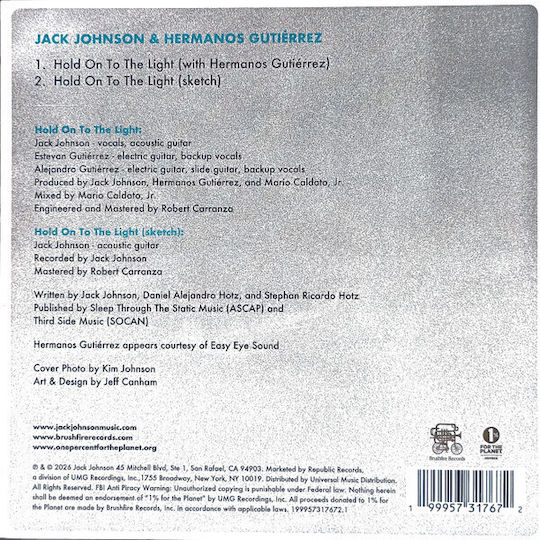 Jack Johnson & Hermanos Gutiérrez 2 Hold On Light Vinyl
