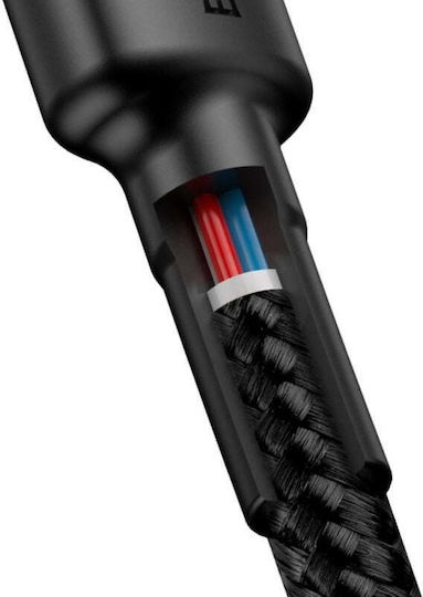 Baseus Cafule Cablu Braided USB 2.0 USB-C Mascul - USB-C 60W Roșu 2m