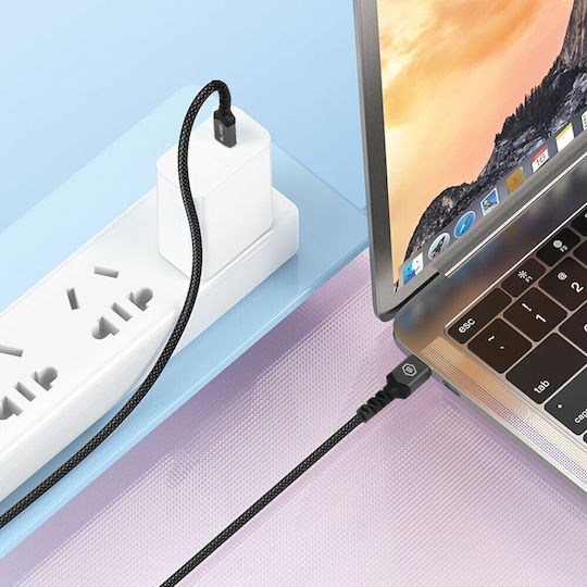Blavec Raptor Braided USB 2.0 Cable USB-C Male - USB-C 60W PD Black 0.25m