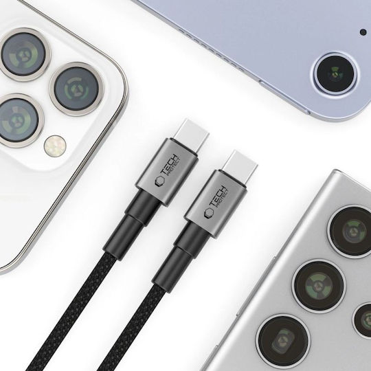 Tech-Protect Ultraboost Dna USB 2.0 Кабел USB-C Мъжки - USB-C 100W Захранване PD Сив 1м