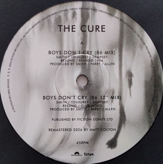 Cure Boys Don't Cry 86 Mix Vinyl