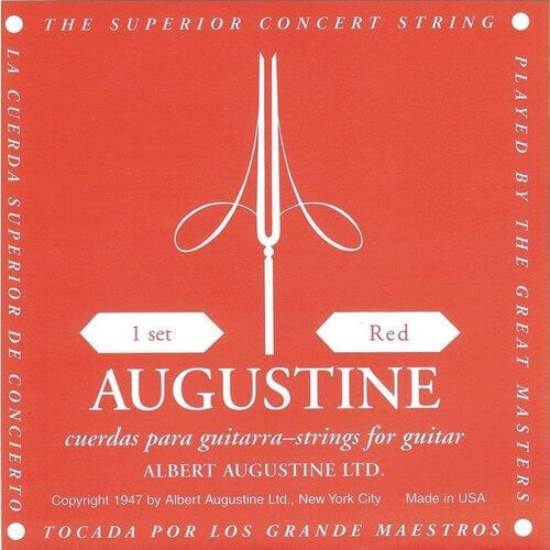 Augustine Classic Single Nylon Strings for Classical Guitar 6 Pieces Red (Normal Trebles / Medium Basses)