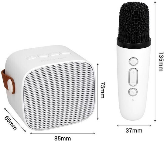 Blavec Ηχείο Karaoke με Ασύρματα Μικρόφωνα WS-07 Λευκό